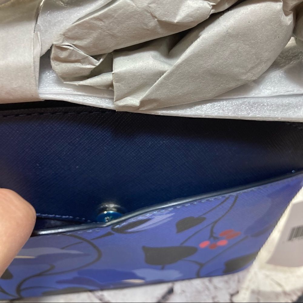 KATE SPADE Blue Floral Payton Dome Crossbody Perfect Summer Bag. NWT - Picture 14 of 16